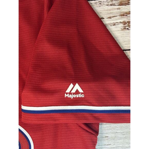 Philadelphia Phillies Red Cool Base Stitched Jersey Majestic Size M USA MADE - Picture 4 of 6